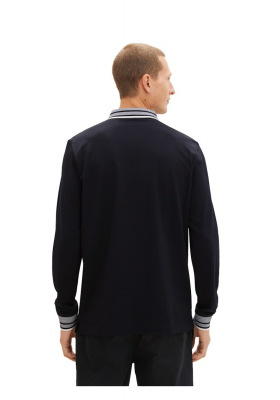 TOM TAILOR 9565, Fekete Hosszú Ujjú Ingpóló