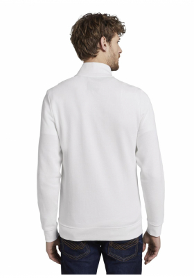 TOM TAILOR Sweatjacket w. Zip-pockets 7528, Sweatshirt, Offwhite