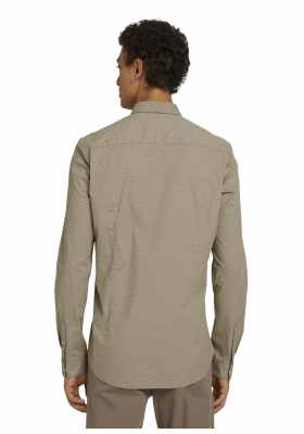 TOM TAILOR DENIM Allover 4395, Zöld Hosszú Ujjú Ing 