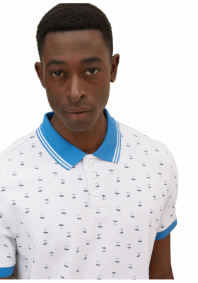 TOM TAILOR Parasol 1622, Fehér Rövid Ujjú Ingpóló