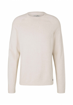 TOM TAILOR DENIM Raglan 8335, Bézs Kötött Pulóver