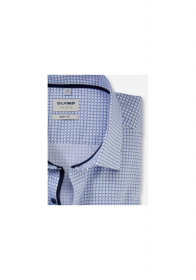 OLYMP Level Five 2110, Kék Hosszú Ujjú Ing, Body fit, New York Kent