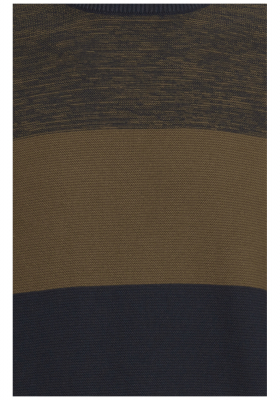 BLEND Colourblocked 4636, Zöld Kötött Pulóver