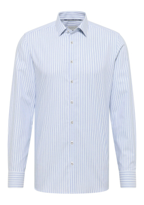 ETERNA Modern Fit 1402, Kék, Csíkos Hosszú Ujjú Ing