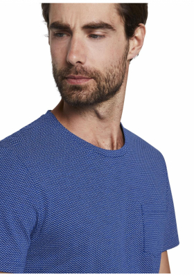 TOM TAILOR T-Shirt w. Structured Print 9718, Liláskék Rövid Ujjú Póló