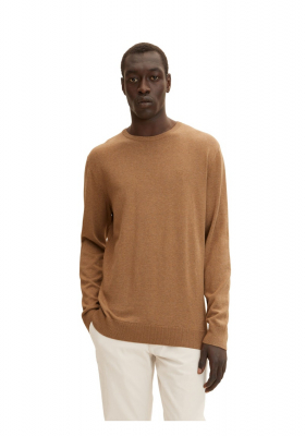 TOM TAILOR 7661, Barna Környakú Pulóver