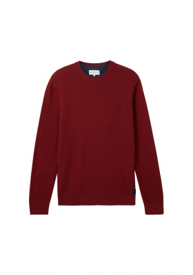 TOM TAILOR 1186, Bordó Kötött Pulóver
