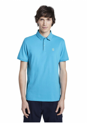 TOM TAILOR Poloshirt w. Details 8143, Világoskék Rövid Ujjú Ingpóló