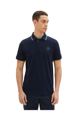 TOM TAILOR 5620, Sötétkék Rövid Ujjú Ingpóló