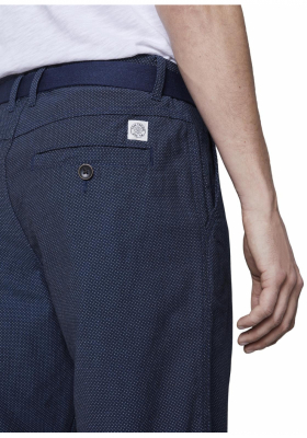 TOM TAILOR Yarndye Tailored 6340, Sötétkék Chino Rövidnadrág
