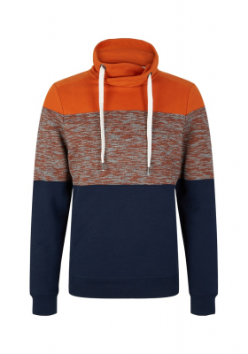 TOM TAILOR 2924 Sálnyakú Pulóver Kék-Narancs