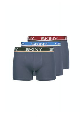 SKINY Cotton Multipack 6841, Szürke Boxernadrág,Tripla Csomag