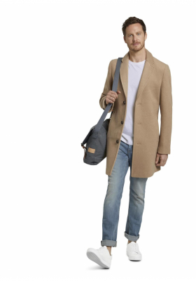 TOM TAILOR Wool 0691, Bézs  Szövetkabát