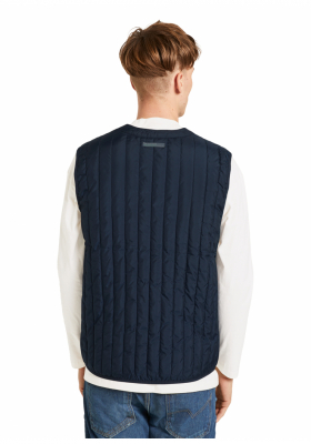 TOM TAILOR DENIM Padded V-neck Vest 3630, Kék Mellény