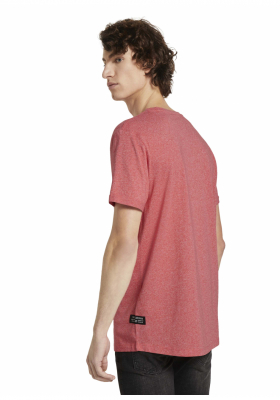 TOM TAILOR DENIM Fine 9909, Piros Rövid Ujjú Póló