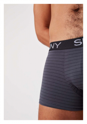 SKINY Cotton Multipack 6487, Szürke Csíkos Boxerernadrág Dupla Csomag