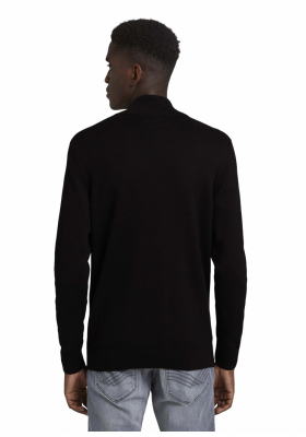 TOM TAILOR Structure 6503, Fekete Kötött Kardigán