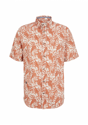 TOM TAILOR Tropical 1036, Narancssárga Rövid Ujjú Ing