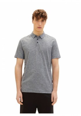 TOM TAILOR DENIM 5883, Szürke Csíkos Rövid Ujjú Ingpóló