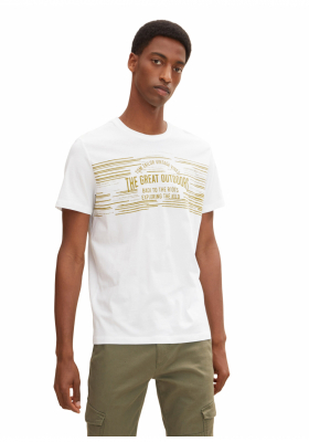 TOM TAILOR Outdoors 54, Fehér Rövid Ujjú Póló