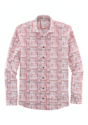 OLYMP Level Five Smart Casual 3220, Piros Hosszú Ujjú Ing, Body fit, Global Kent