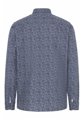 FQ1924 Farnham 0875, Kék, Virágmintás Hosszú Ujjú Ing