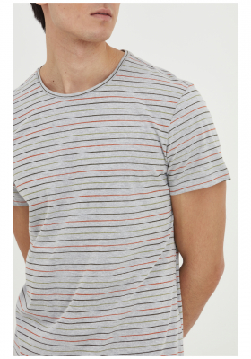 BLEND Striped 2372, Szürke Rövid Ujjú Póló