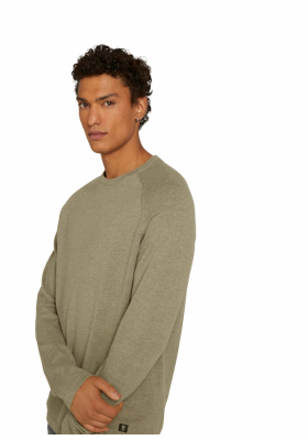 TOM TAILOR DENIM Raglan 8335, Zöld Kötött Pulóver