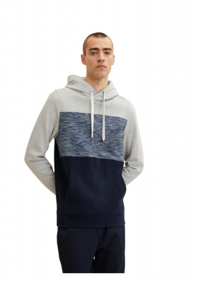 TOM TAILOR 2925 Szürke/Kék Kapucnis Pulóver