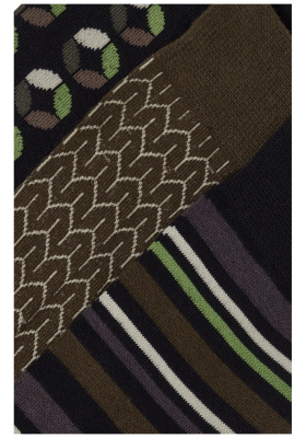 BLEND 3-Pack 4658, Barna Mintás Magasszárú Zokni