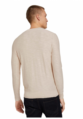 TOM TAILOR Washed 9739, Bézs Kötött Pulóver