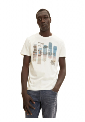 TOM TAILOR 2907, Törtfehér Rövid Ujjú Póló