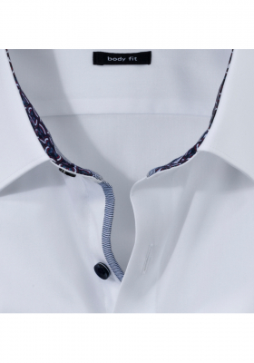 OLYMP Level Five 2190, Fehér Hosszú Ujjú Ing, Body fit, New York Kent