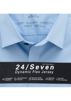OLYMP No. Six 24/Seven 2503, Kék Hosszú Ujjú Ing, Super slim, Urban Kent