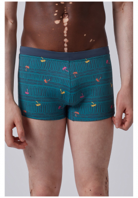SKINY Summer Island 0060, Kék Pálmafák Boxer Úszónadrág