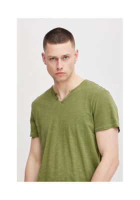 BLEND 7013, Zöld Rövid Ujjú Póló Gombos NOOS