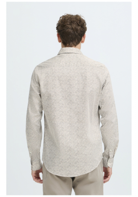 CASUAL FRIDAY Nilo 5589, Bézs Aprómintás Hosszú Ujjú Ing