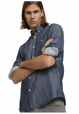 TOM TAILOR DENIM Turn Up 4719, Kék Rövid Ujjú Ing
