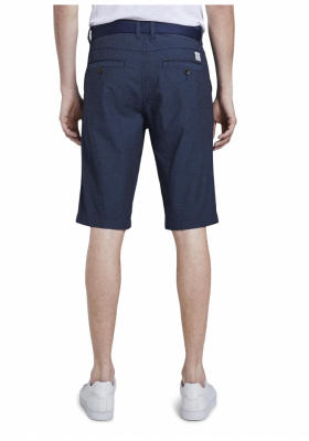 TOM TAILOR Yarndye Tailored 6340, Sötétkék Chino Rövidnadrág