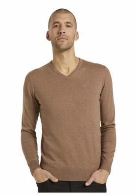 TOM TAILOR Basic V-Neck 2820, Barna Kötött Pulóver
