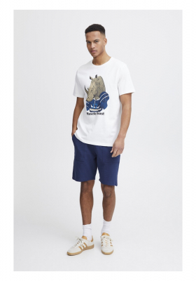 BLEND 7297, Fehér Rövid Ujjú Póló Rhino