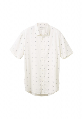 TOM TAILOR DENIM 6246, Fehér, Mintás Rövid Ujjú Ing