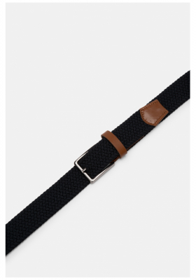 BUGATTI 0198, Sötétkék Szövött Öv Bőrrel