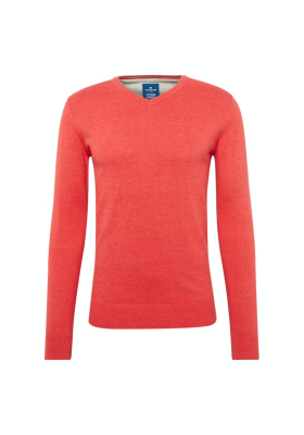TOM TAILOR Basic V-Neck 2881, Jácintpiros Kötött Pulóver