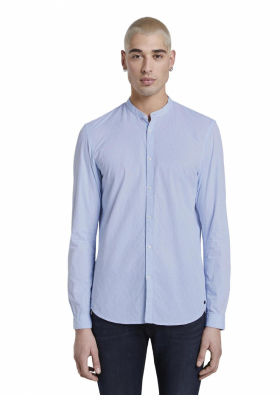 TOM TAILOR DENIM Structured Stripe 7887, Kék Hosszú Ujjú Ing