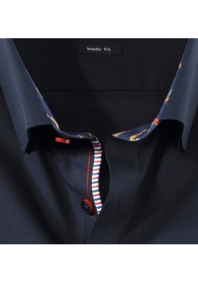 OLYMP Level Five 2128, Kobaltkék Hosszú Ujjú ing, Body fit, Under Button-Down