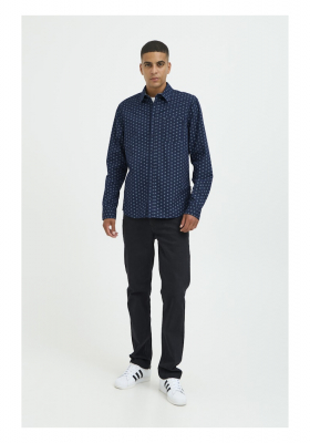 BLEND 7411, Kék Mintás Hosszú Ujjú Ing