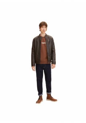 TOM TAILOR DENIM 3140, Barna Környakú Pulóver