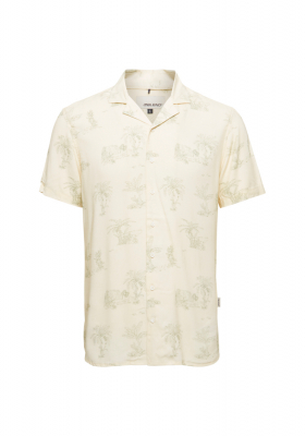 BLEND 5644, Bézs Rövid Ujjú Ing, Regular fit