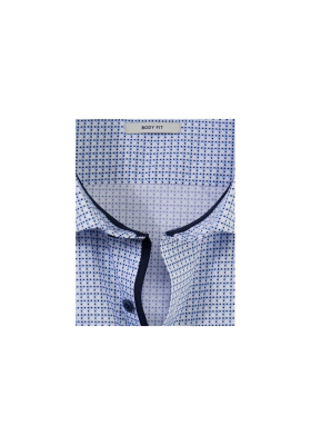 OLYMP Level Five 2110, Kék Hosszú Ujjú Ing, Body fit, New York Kent